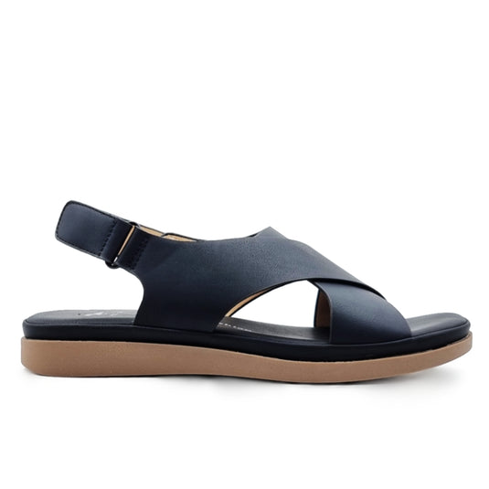 Cross Band Velcro Slingback Sandals