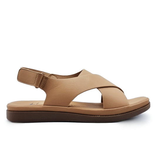 Cross Band Velcro Slingback Sandals