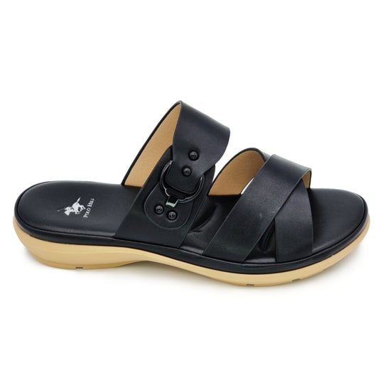 Cross Vamp Slip On Wedge Sandals