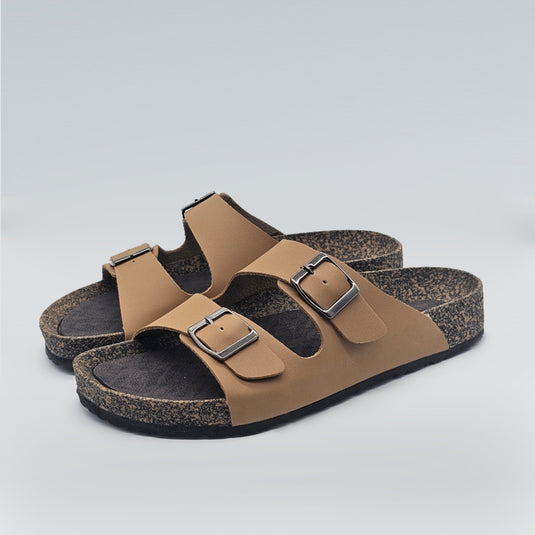 Ladies Two Band Cork Sole Sandals