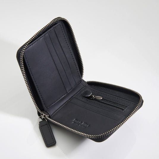 POLO HILL Men Premium Gift Box Bundle Set Genuine Leather RFID Secured Wallet Automatic Buckle PMAS-0A-004
