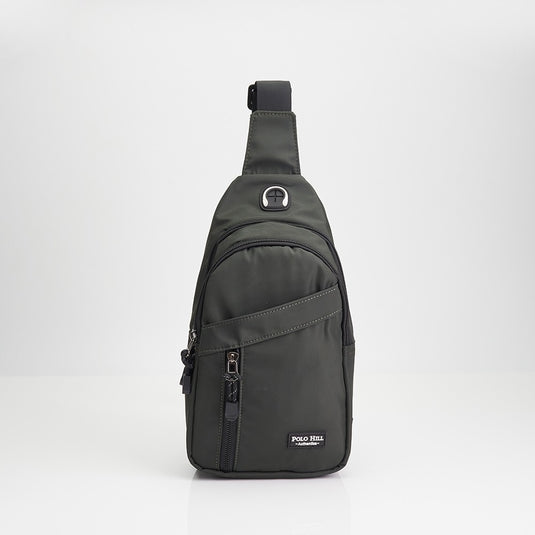 POLO HILL Mens Water Resistant Nylon Crossbody Chest Bag C-PHSB-1750