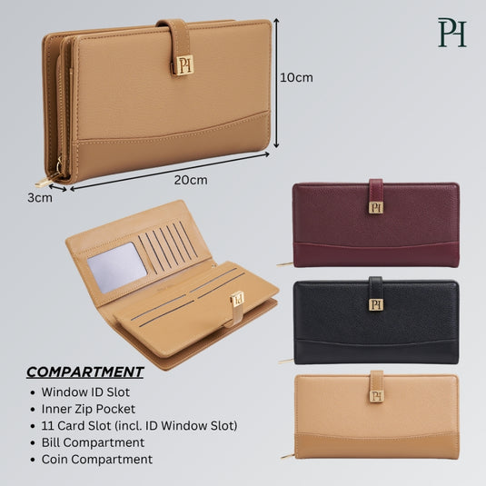 POLO HILL Ladies Bi-Fold Long Wallet PLWL-LW214