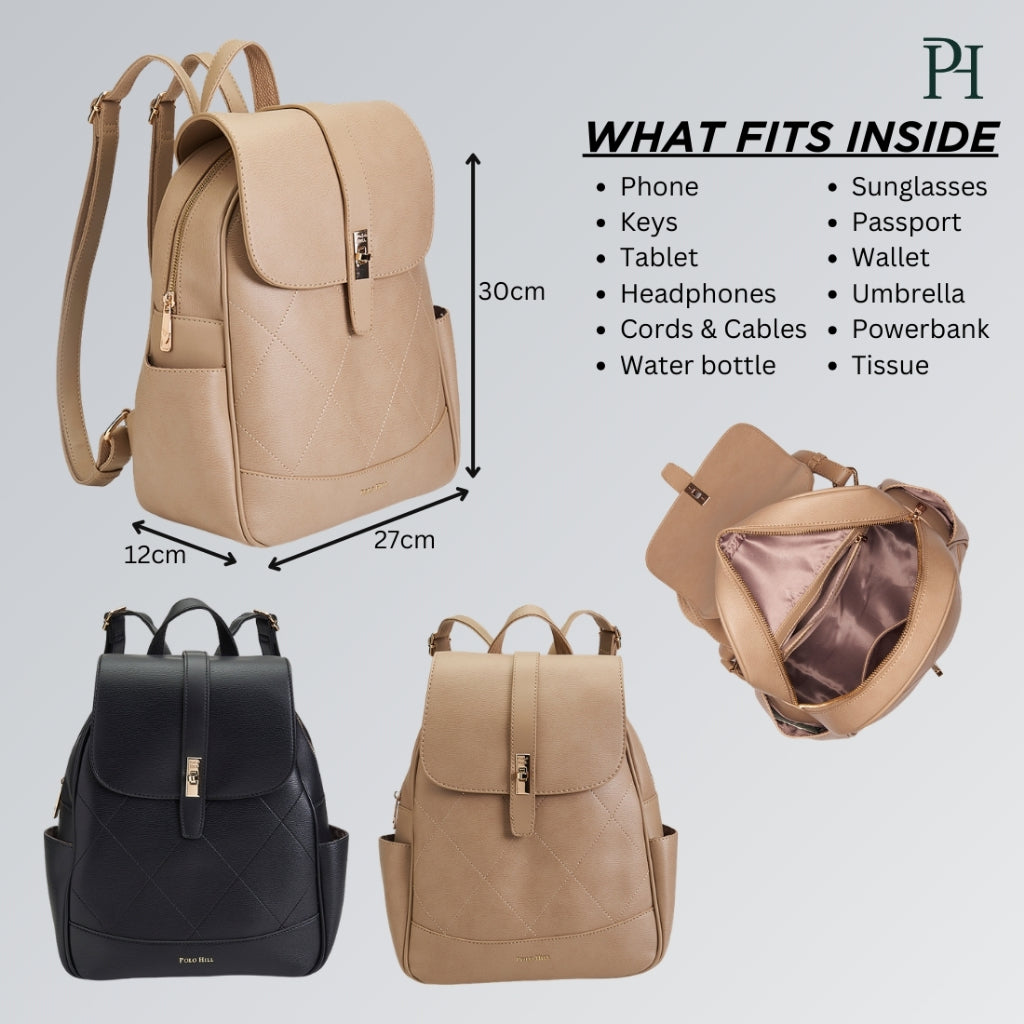 POLO HILL Ladies Flap Over Casual Backpack PHB-HB2355