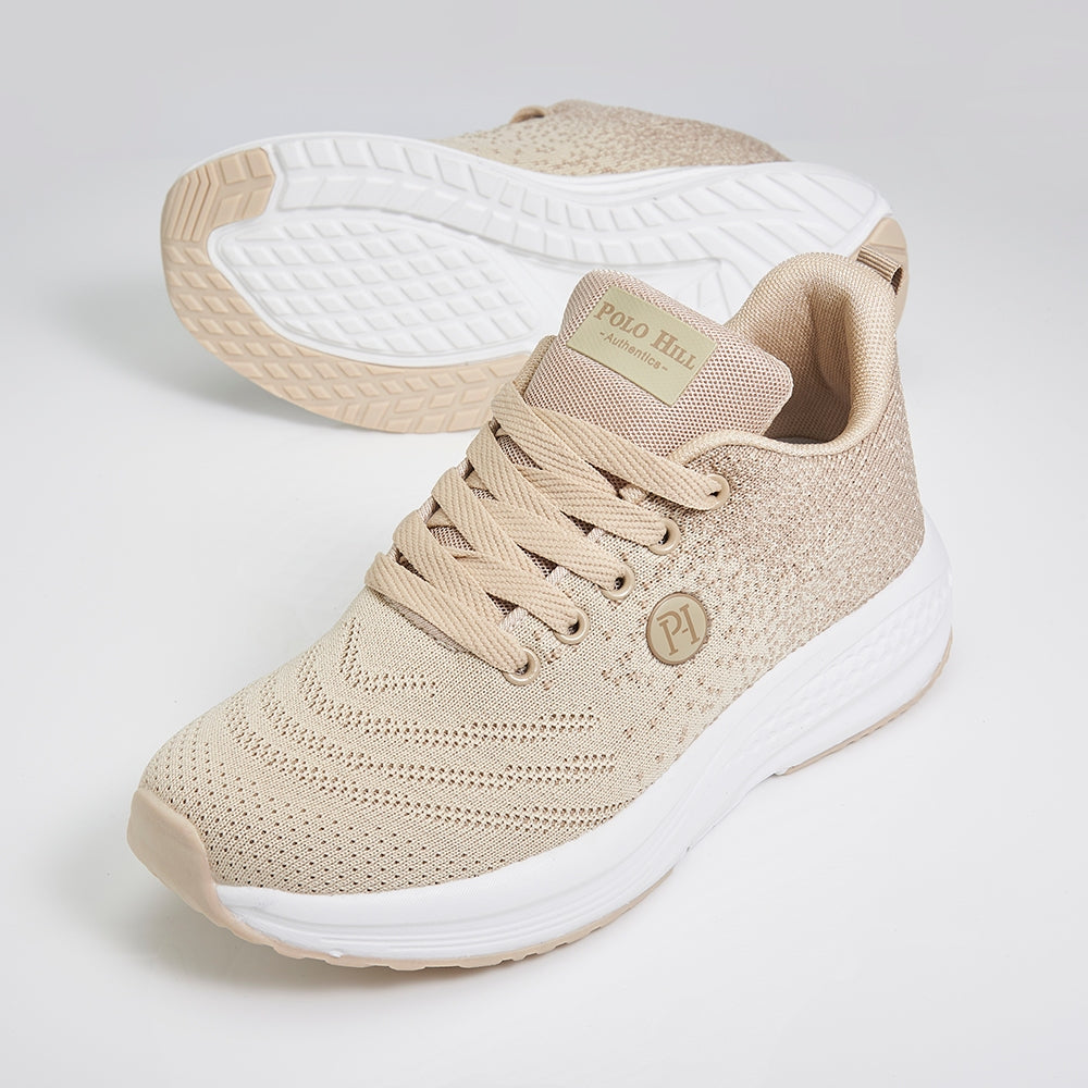 POLO HILL Ladies Lace Up Athleisure Knit Sneakers PLSA-LS5516