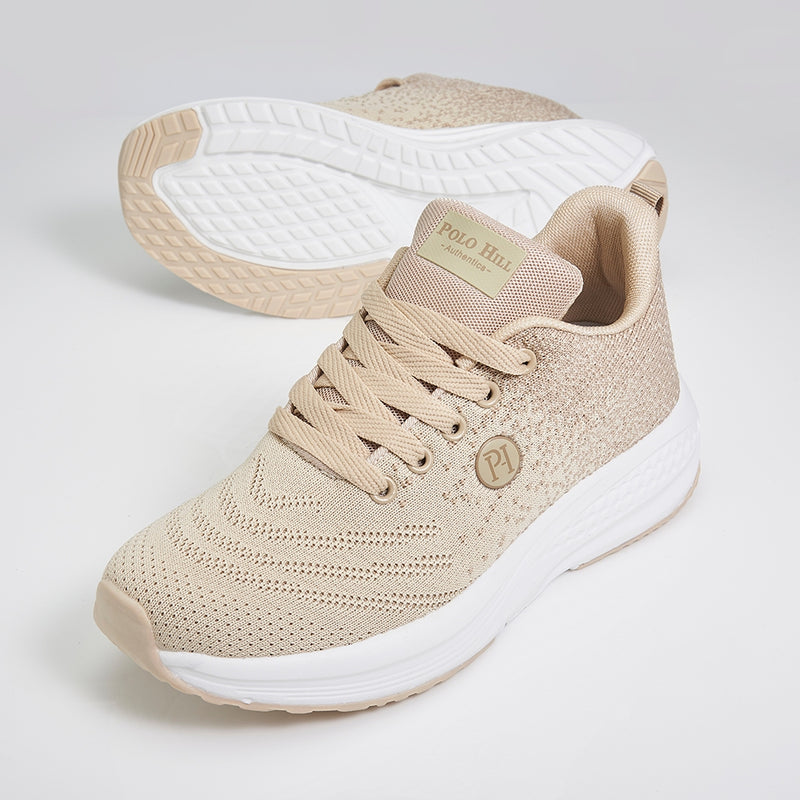 Load image into Gallery viewer, POLO HILL Ladies Lace Up Athleisure Knit Sneakers PLSA-LS5516
