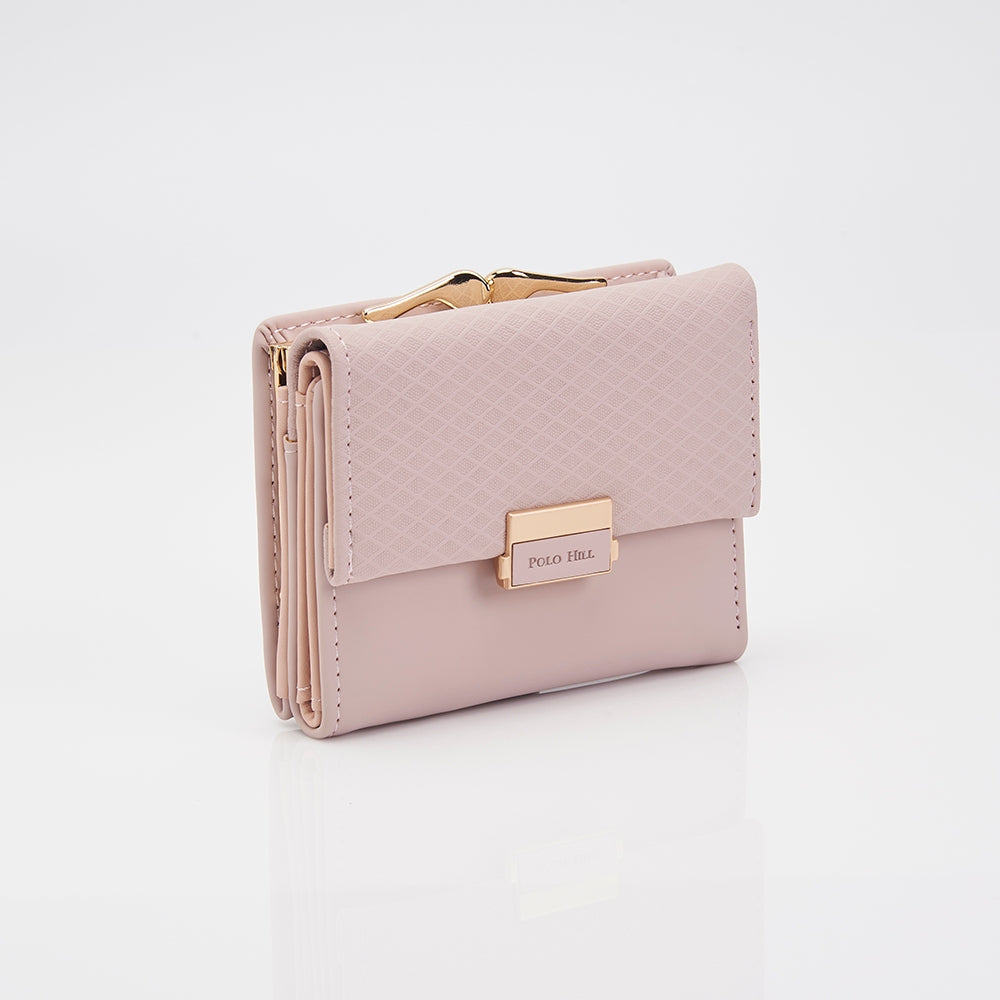 Polo Hill Ladies Tri-Fold with Kiss Lock Coin Pouch Purse PW116