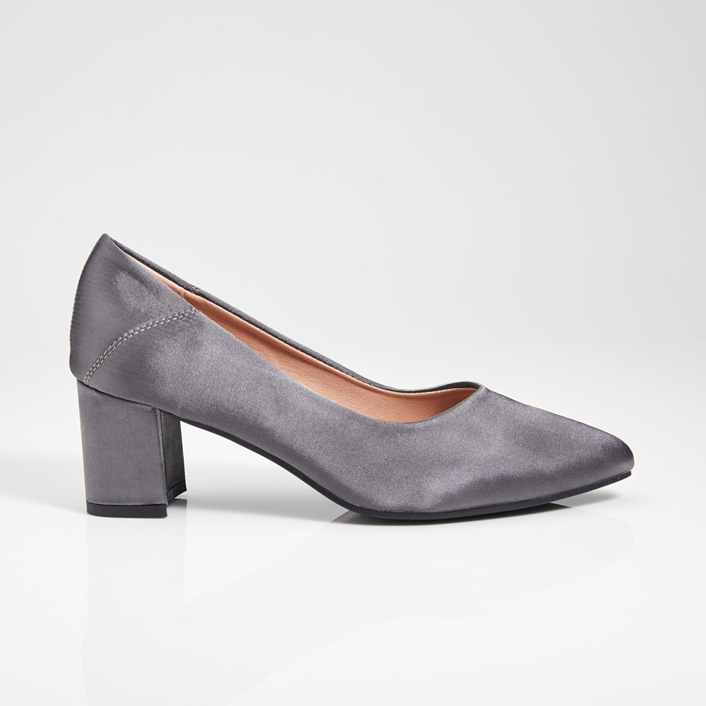 Mid Block Heels Pointed Court Shoes
