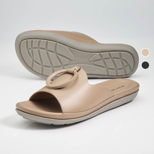 Ladies Single Band Open Toe Slide Sandals