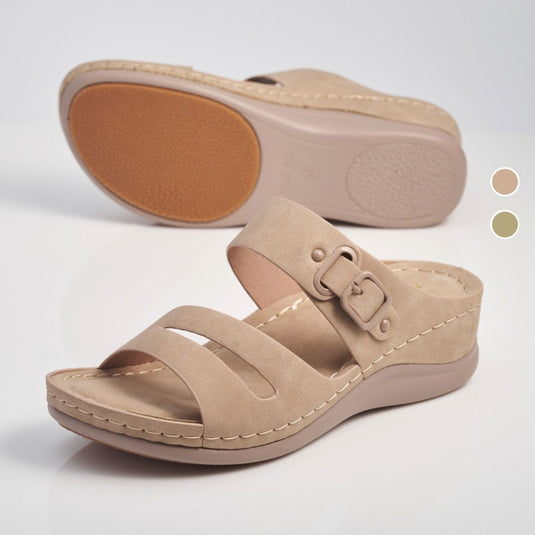 Ladies Two Strap Wedge Sandals