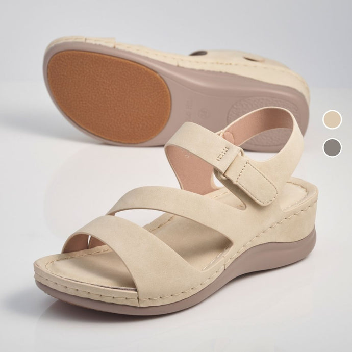 Hook Loop Strap Wedge Sandals