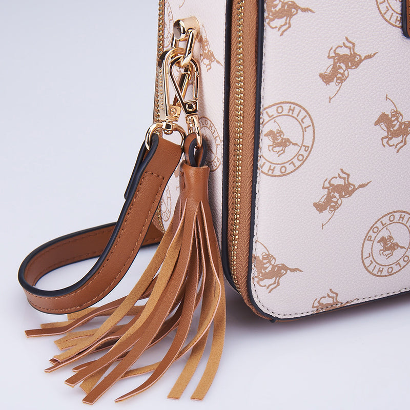 Load image into Gallery viewer, Monogram Dual Zip Crossbody Sling Bag
