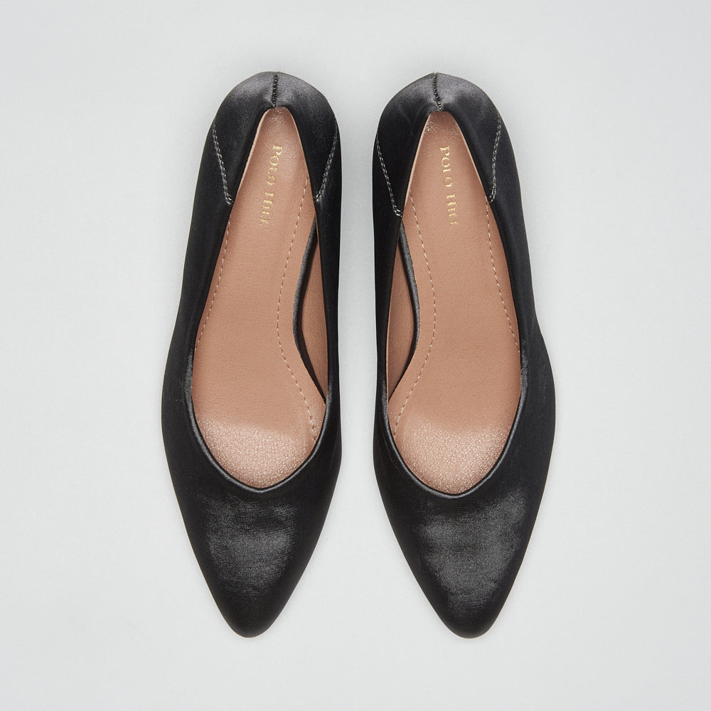 Mid Block Heels Pointed Court Shoes