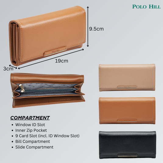 Ladies Tri-Fold Long Wallet