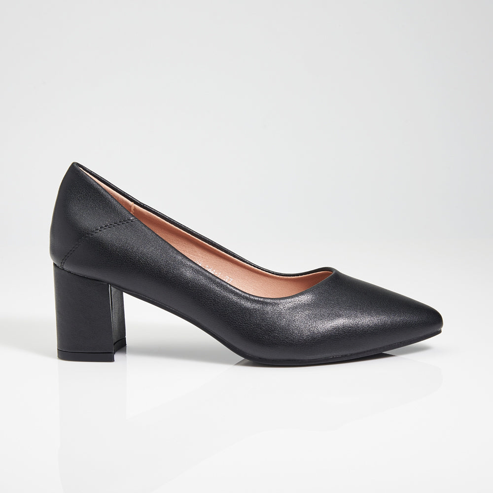 Mid Block Heels Pointed Court Shoes