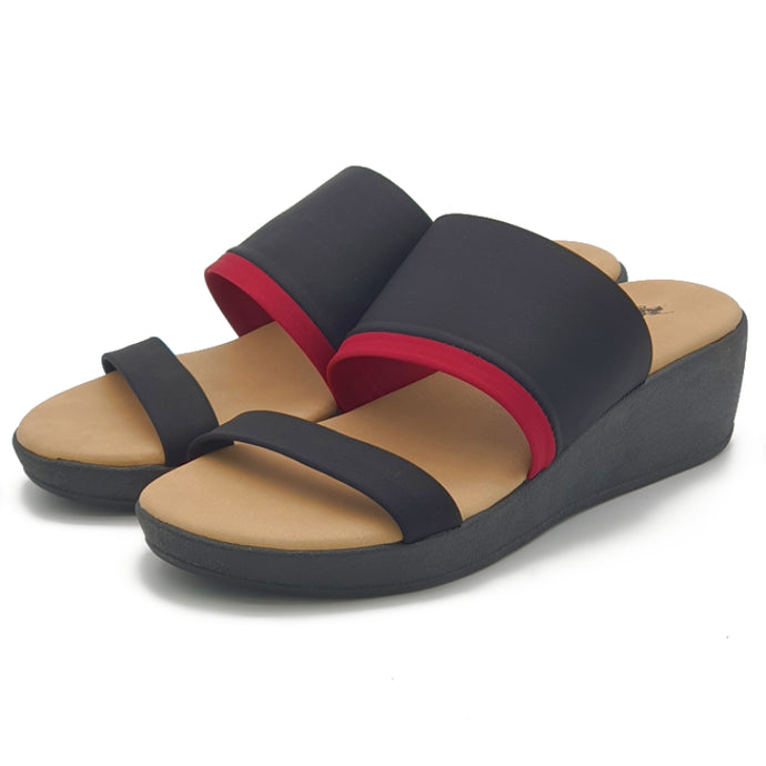 Toe Band Slide Wedge Sandals