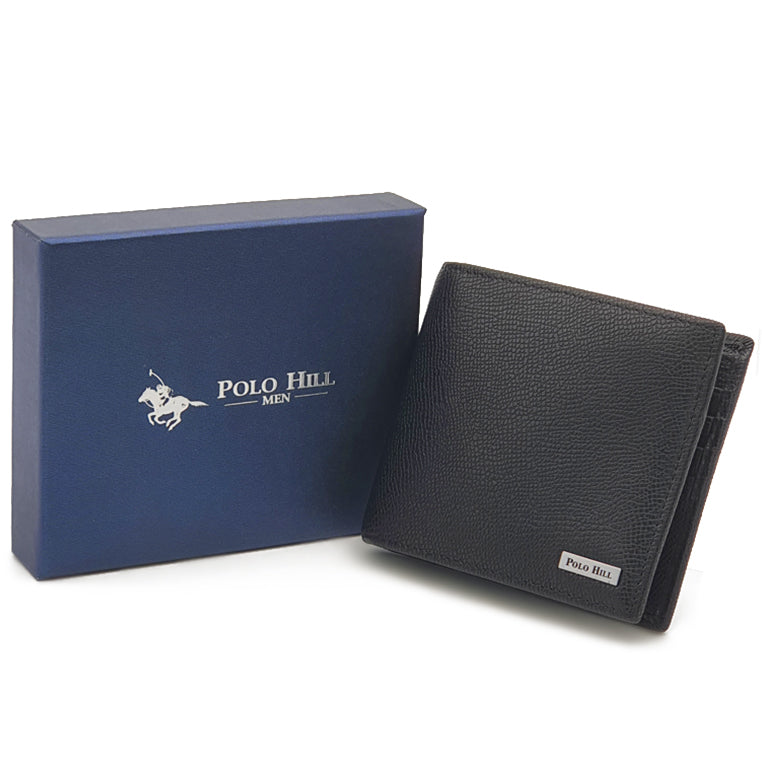 Genuine Leather RFID Blocking Business Bifold Wallet with Gift Box - ID Windows