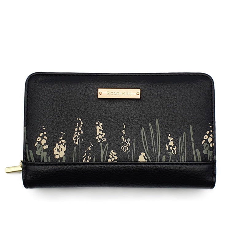 Snap Button Bi-Fold Wallet with Zipper