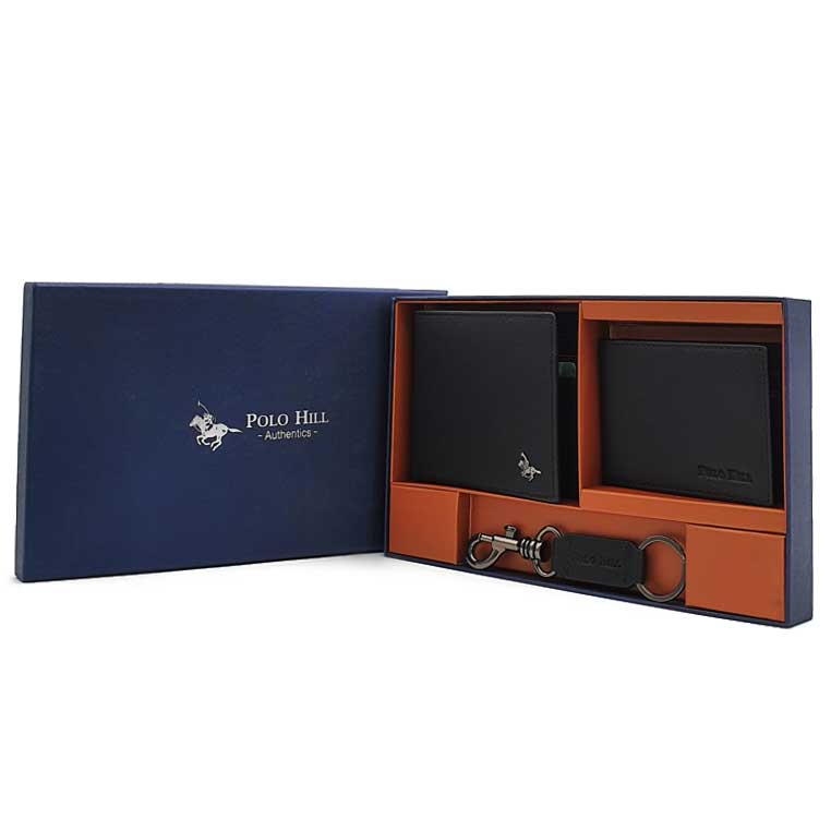 Load image into Gallery viewer, Gift Box 3-in-1 Bundle Set Genuine Leather RFID Blocking Bifold Wallet &amp; Cardholder Wallet
