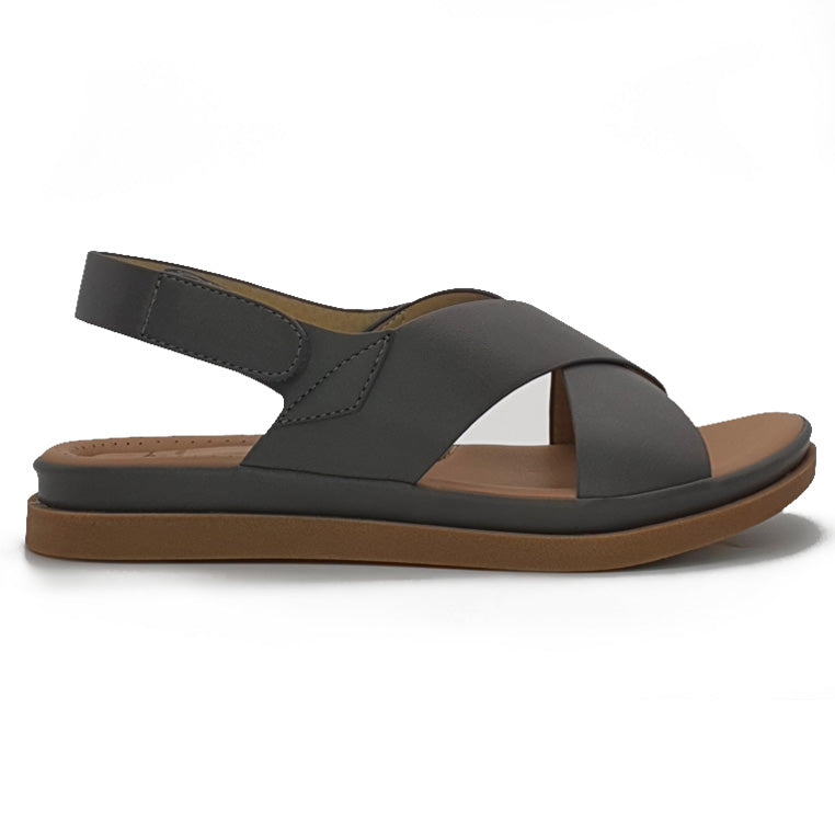 Cross Strap Velcro Slingback Sandals