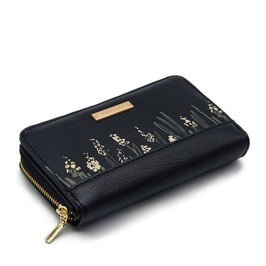 Snap Button Bi-Fold Wallet with Zipper
