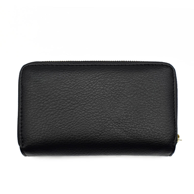 Snap Button Bi-Fold Wallet with Zipper