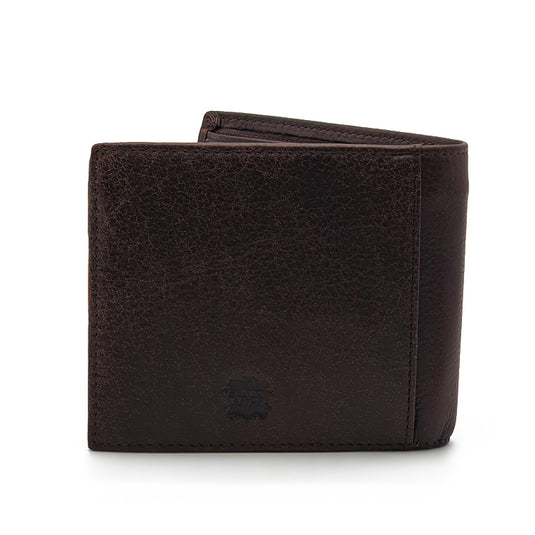 Genuine Leather RFID Blocking Bifold Wallet with Gift Box - ID Flap