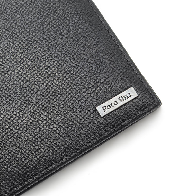 Genuine Leather RFID Blocking Business Bifold Wallet with Gift Box - ID Windows