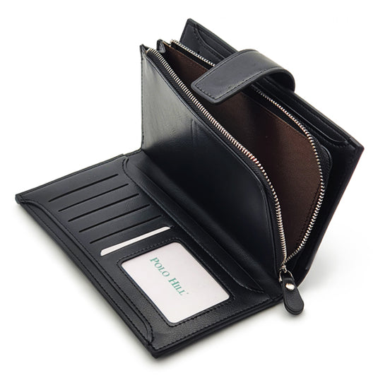 Long Multi-Card Wallet with Detachable Compartt