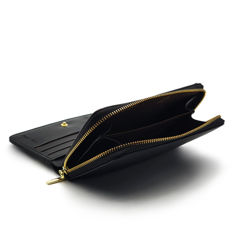 Snap Button Bi-Fold Wallet with Zipper