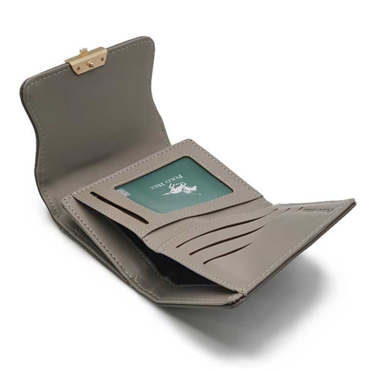 Leaf Inspired Stitching Tri-Fold Wallet