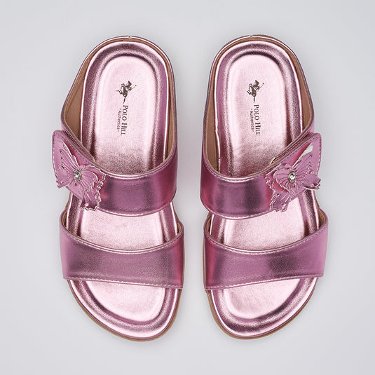 Kid Girl Two Band Slide Sandals