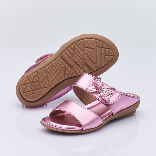 Kid Girl Two Band Slide Sandals