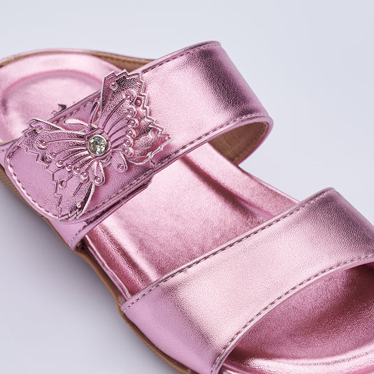 Kid Girl Two Band Slide Sandals