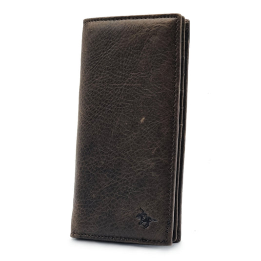 Mens Long Genuine Leather BiFold Wallet