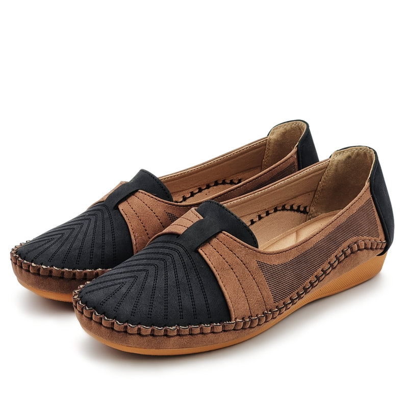 Load image into Gallery viewer, Contrast Vamp Belt Slip On Loafers Shoes
