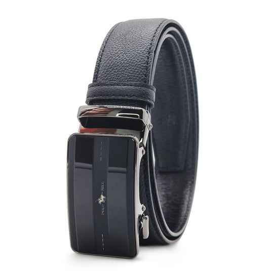 Automatic Buckle Genuine Leather Belt with Mirroring Effects