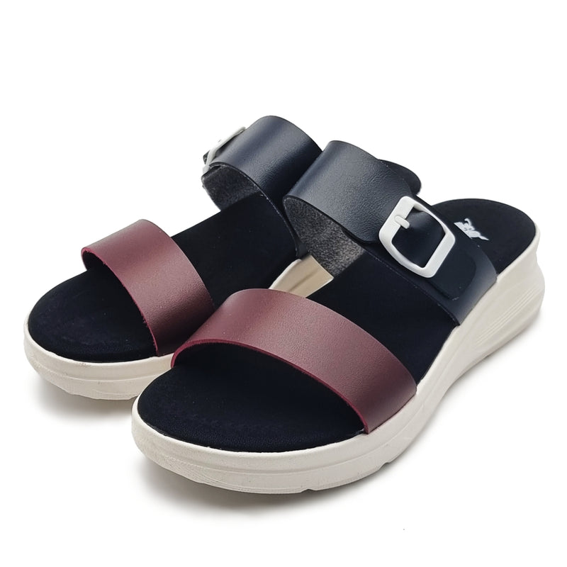 Load image into Gallery viewer, Contrast Buckle Strap Wedge Sandals
