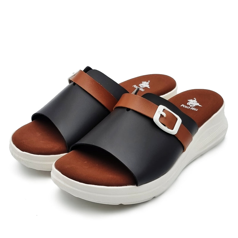 Load image into Gallery viewer, Contrast Buckle Strap Wedge Sandals
