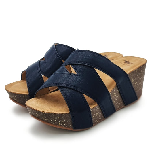 Criss-Cross Band Platform Wedges