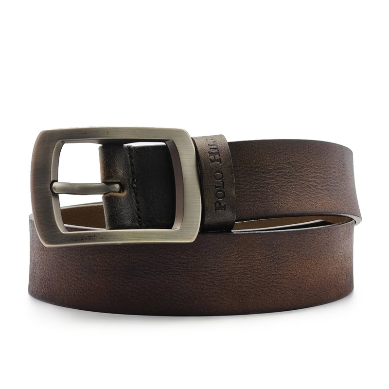 Load image into Gallery viewer, Genuine Textured Leather Buckle Pin Belt
