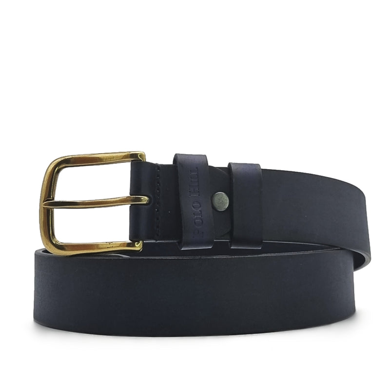 Load image into Gallery viewer, Genuine Textured Leather Tonal Buckle Pin Belt
