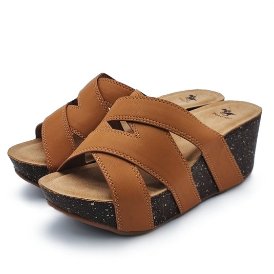 Criss-Cross Band Platform Wedges