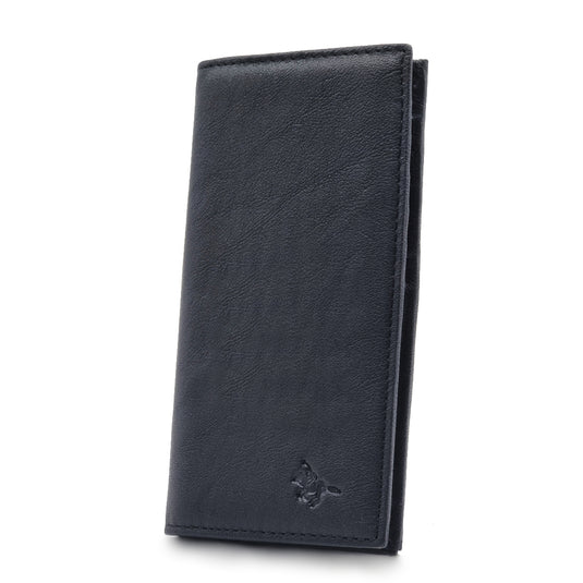 Mens Long Genuine Leather BiFold Wallet with Coin Compartment