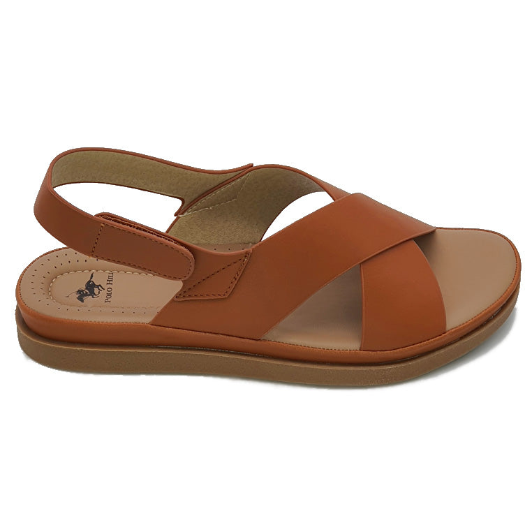 Cross Strap Velcro Slingback Sandals