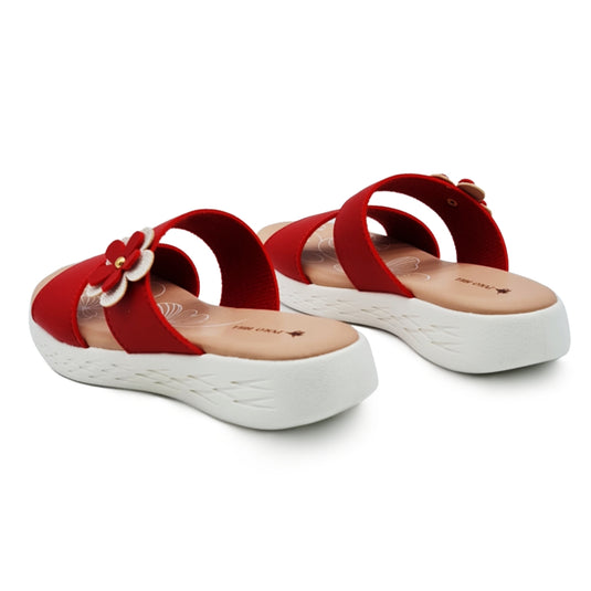 Kid Girl Two Band Flower Decor Sandals