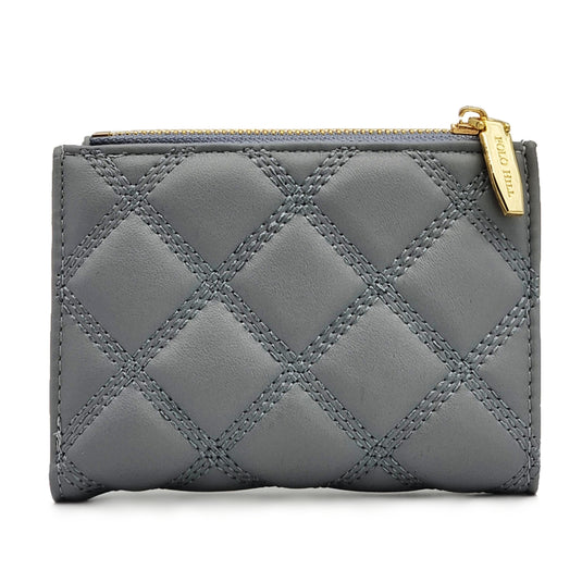 Quilted TriFold Zip Short Wallet