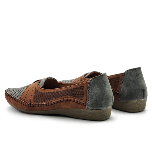 Contrast Vamp Belt Slip On Loafers Shoes