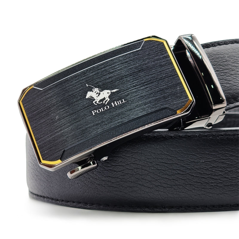 Load image into Gallery viewer, Automatic Buckle Genuine Leather Belt with Line Accents
