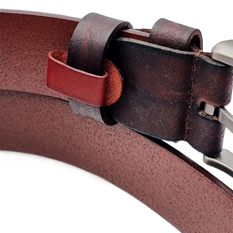 Load image into Gallery viewer, Genuine Textured Leather Full Hole Buckle Pin Belt
